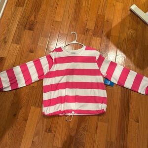 Columbia pink and white striped sweater